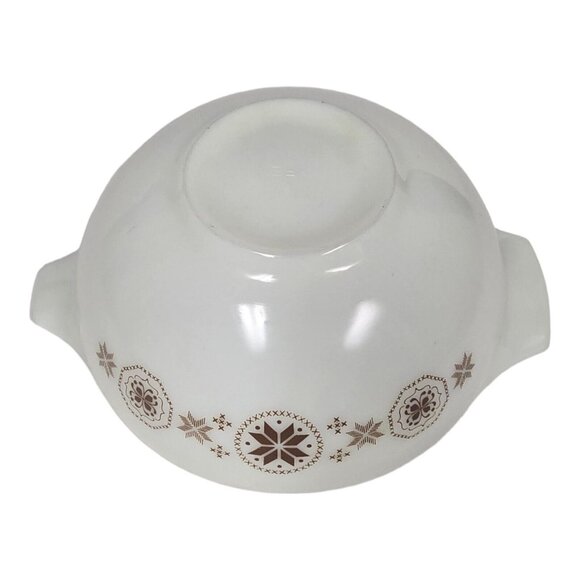 Vtg Pyrex Cinderella Milk Glass Mixing Bowl #444 4 QT Town & Country Pattern - Picture 2 of 12